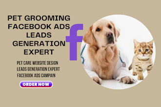 pet care landing page pet grooming website veterinary facebook ads leads expert