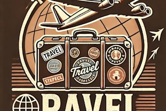 design a stunning vintage travel logo for your brand