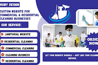 design a cleaning website, commercial cleaning, residential cleaning website