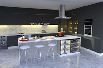 model the 3d 2d rendering of your kitchen