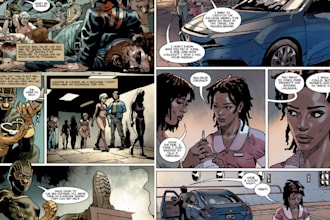 illustrate comic book page comic strip manga anime nsfw comic art horror comic