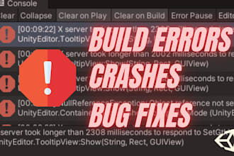 fix bugs, crashes and build errors in unity
