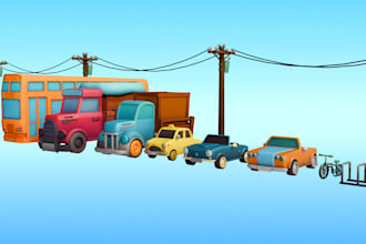 create low poly 3d models for games or animations