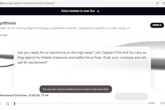 do voice over in english using eleven labs