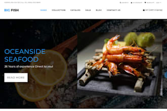 design seafood shopify butcher cookies candy grocery store restaurant website