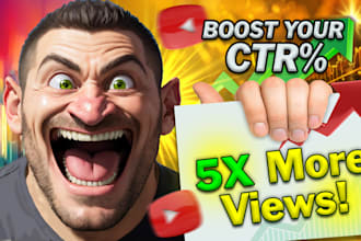 design catchy attractive clickbait youtube thumbnail in 3hr