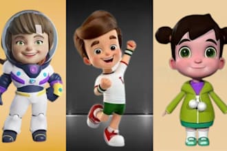 create a custom realistic ai avatar cartoon character ai art 3d pixar style