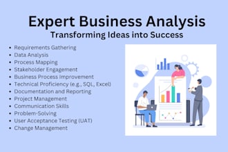 be your expert business analyst and product owner for your projects