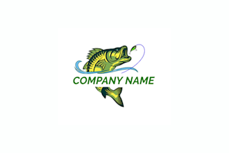 design vintage original fishing logo for you with free vector file