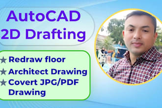 professional 2d autocad drawings, drafting and floor plans