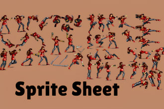 draw pixel art character sprite sheet,2d sprite sheet,sprite animation rpg maker