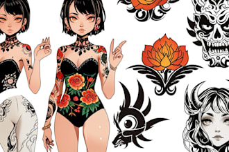 create any design in traditional tattoo or old school style
