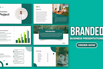 design a modern and branded powerpoint template for business presentation