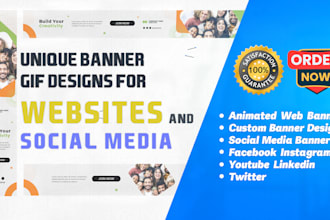 create unique banner and GIF designs for websites and social media