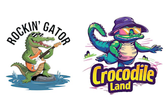 make mascot crocodile logo with t shirt design