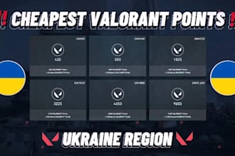 create you a turkish,ukraine region valorant account and free 115vp