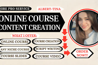 create online course content, online course website, script, ppt, course video