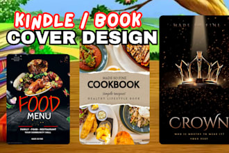 do kindle ebook cover design and KDP print book cover design with free 3d mockup