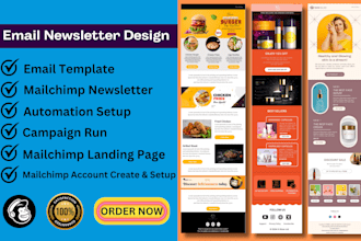 design mailchimp email template newsletter within 12 hours