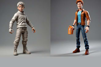 do 3d action figure, 3d animal model, 3d toy, 3d character, stl for 3d printing