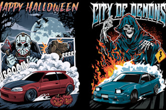 create car automotive illustration for your apparel merchandise