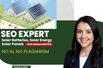 human written article on solar energy, panel , and solar battery