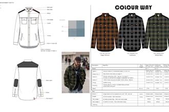 do technical flat sketches for streetwear, ladieswear and bag tech pack