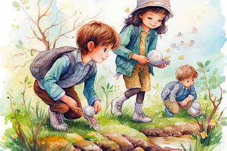 watercolor children book illustrations