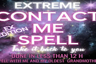 cast powerful contact me spell  talk to me spell make them contact  call me