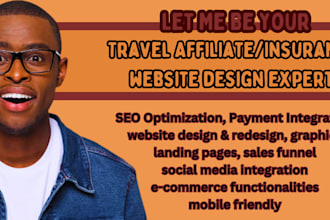 travel affiliate website travel booking website travel affiliate landing page