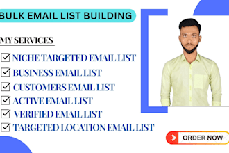 provide niche targeted bulk email list and contact list building