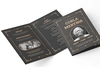 design funeral program, memorial card, sympathy announcement
