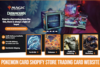 design profitable pokemon card shopify store trading card website comic website