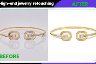 do high end jewelry photo retouching editing  professionally