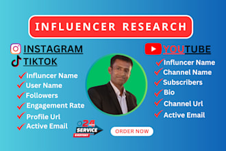 find best instagram, tiktok, youtube influencer research
