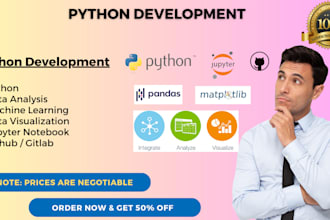do python development, machine learning, and data science in jupyter notebook