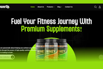 design 6 figure vitamin health and fitness shopify store health supplement store