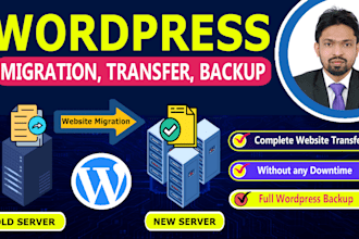 do wordpress website migration, backup, transfer to a new host