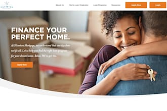 create a professional mortgage landing page, mortgage website, and loan website