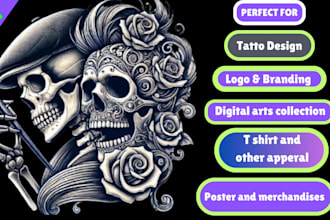 create a custom skeleton and skull design for you
