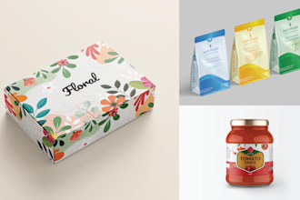 design food packaging, mailer box, pouch design