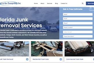 design junk removal website dumpster website cleaning website