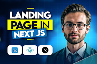 build a modern next js landing page or next js website