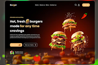 create a modern restaurant or fast food website