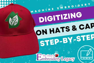 do perfect any embroidery patch and digitize a cap hat tshirt emb, dst