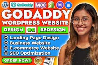 design or redesign godaddy website, business website, godaddy ecommerce website