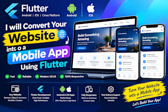 convert your website into a flutter android app and IOS app