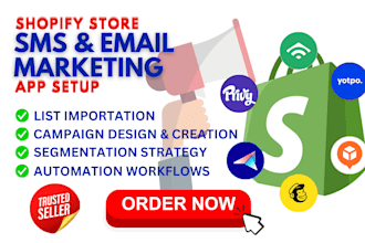 setup shopify sms email marketing privy yopto aftership avada klaviyo mailchimp