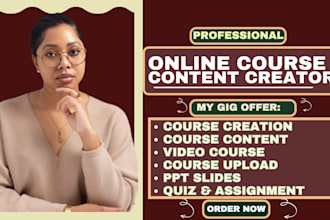 create online course content curriculum training manual workbook course upload