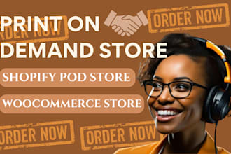 build shopify woocommerce print on demand store, printful printify, wordpress